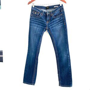 Anoname Women Vintage Navy Blue Jeans Flap Pockets Size 27